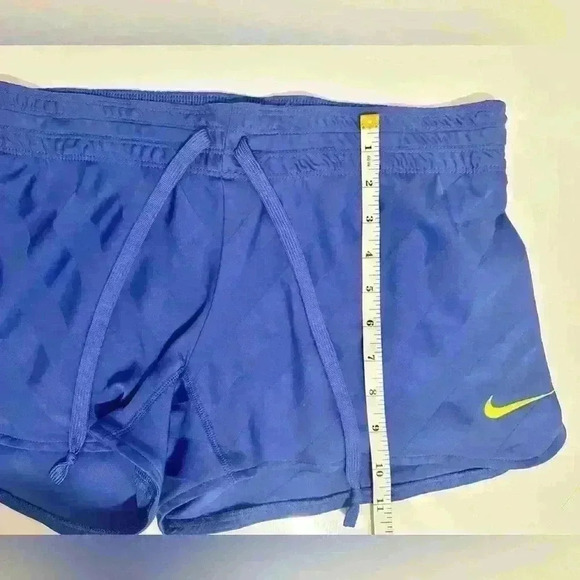 Nike Dri-Fit Athletic Shorts, Women’s Size Medium, Royal Blue with Yellow Stripe - Picture 7 of 12